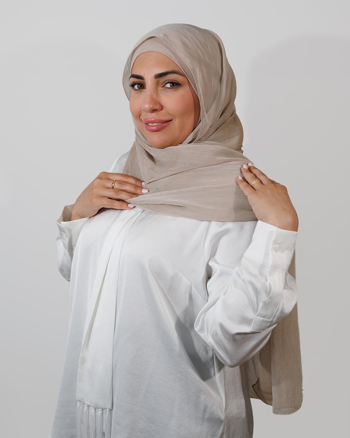 Foulard Texturé Élégance Beige