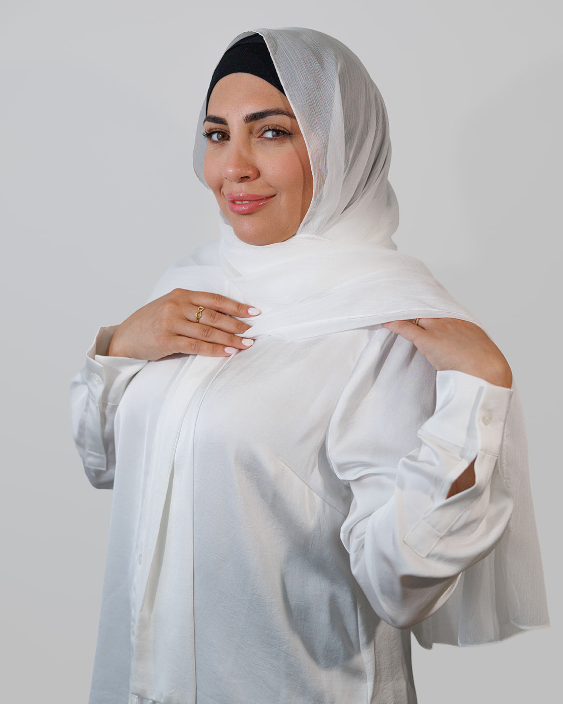 Foulard Texturé Élégance Crème