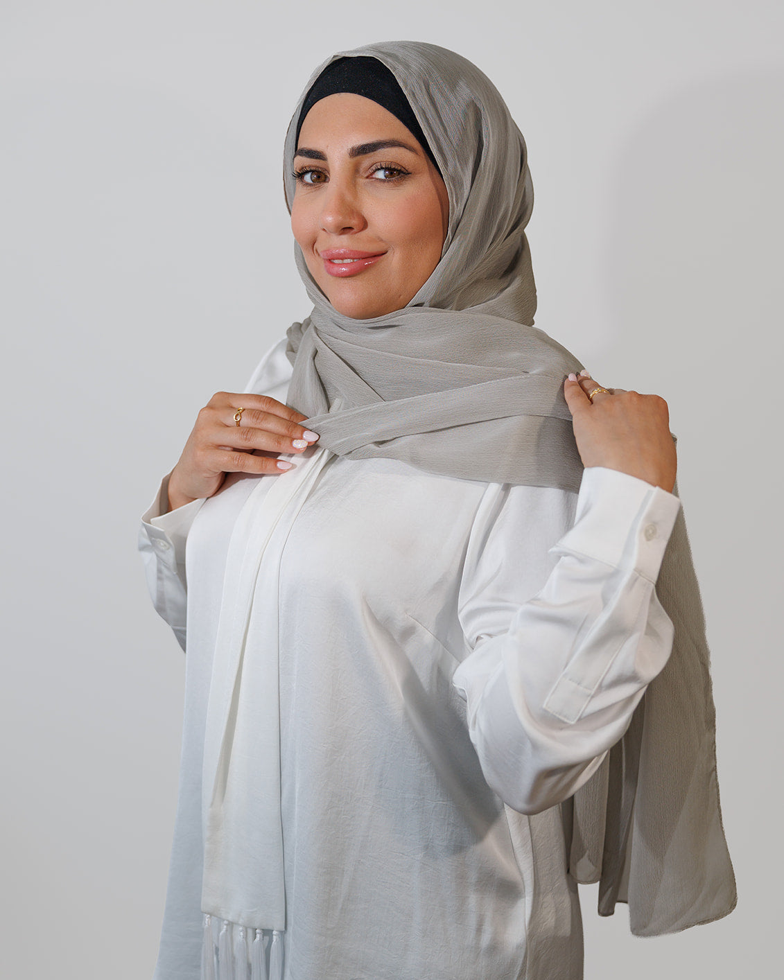 Foulard Texturé Élégance Greige
